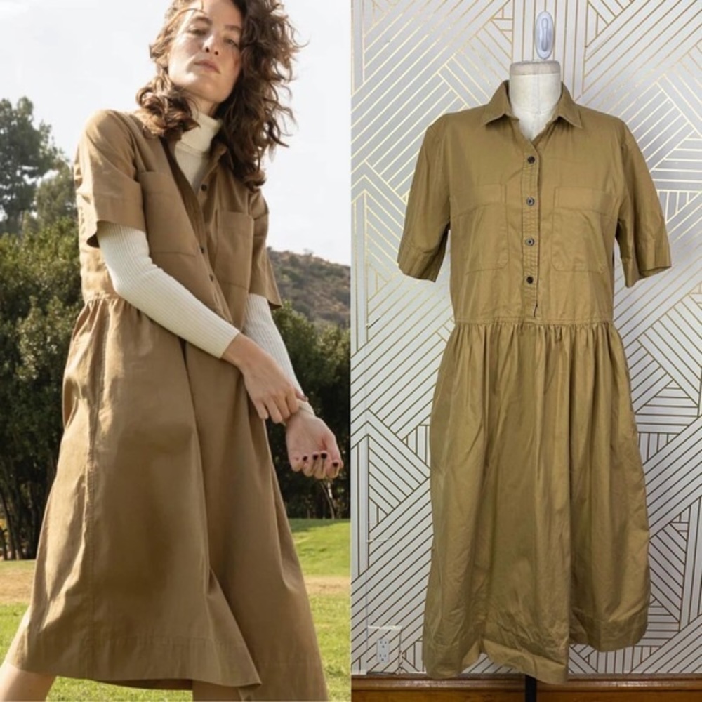 Everlane Parklet Shirt Dress Hazel Brown Size 4